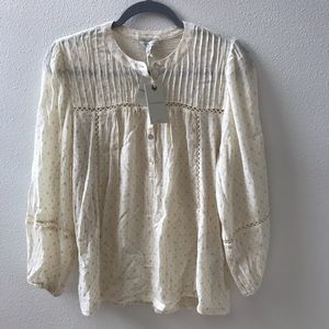 Lucky Brand peasant blouse, size M, cotton
